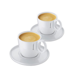 Sada dvoch porcelánových hrnčekov pre Caffe Crema